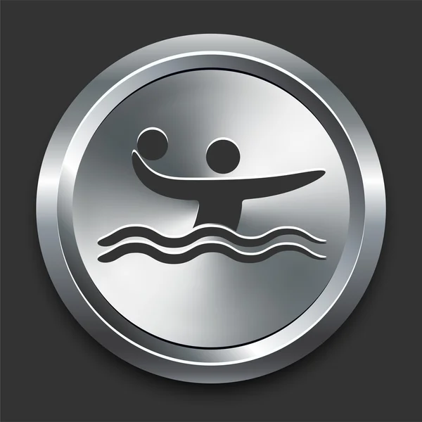 Polo icono de metal botón de Internet — Vector de stock