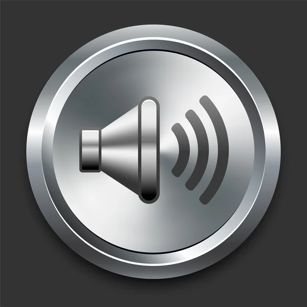 Speaker Icon on Metal Internet Button — Stock Vector