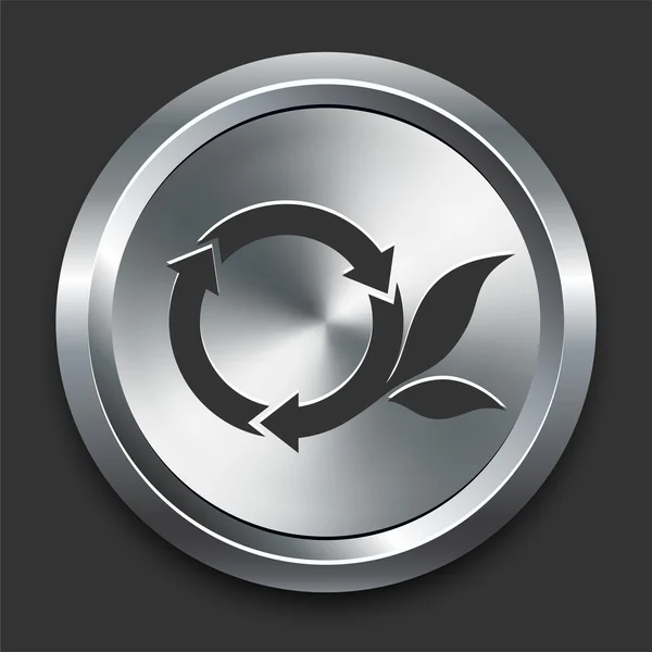 Icono de Símbolo de Contaminación en Metal Botón de Internet — Vector de stock