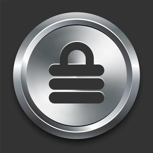 Lock Icon on Metal Internet Button — Stock Vector