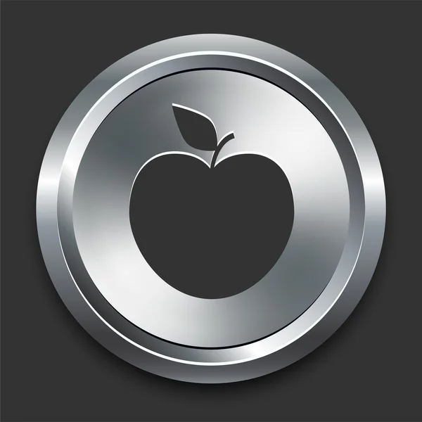Apfel-Symbol auf Metall-Internet-Taste — Stockvektor