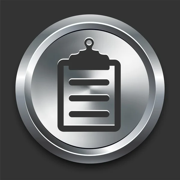 Clipboard Icon on Metal Internet Button — Stock Vector