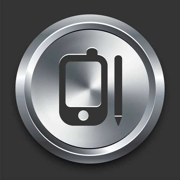 Organizer Icon on Metal Internet Button — Stock Vector