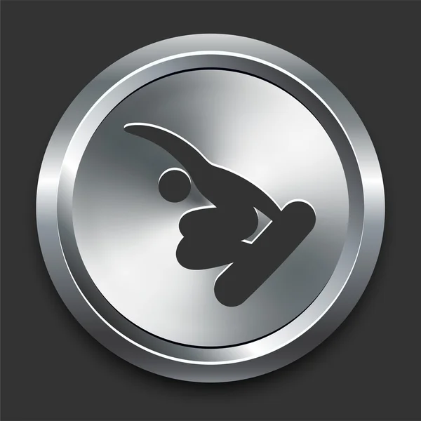 Snowboard (skateboard) ikonen på metall Internet-knappen — Stock vektor