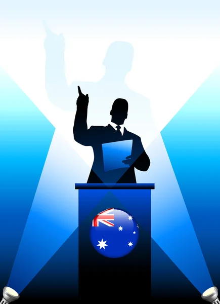 Líder da Austrália fazendo discurso no palco — Vetor de Stock