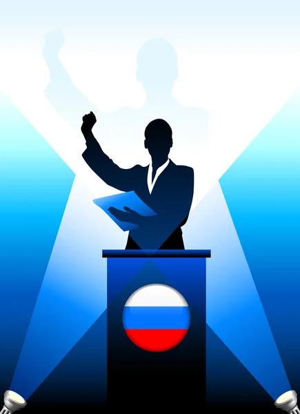 Discorso del leader russo sul palco — Vettoriale Stock