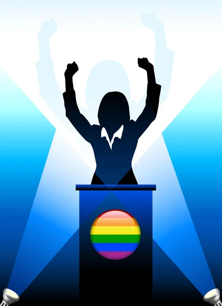 同性恋领袖演讲舞台上 — 图库矢量图片