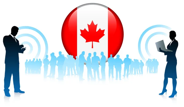 Kanada iş takımıyla Internet düğmesi — Stok Vektör