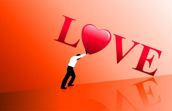 Üzletember nyomja a szerelem — Stock Vector