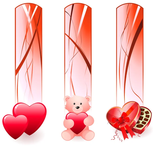 Aftelkalender voor Valentijnsdag banners — Stockvector