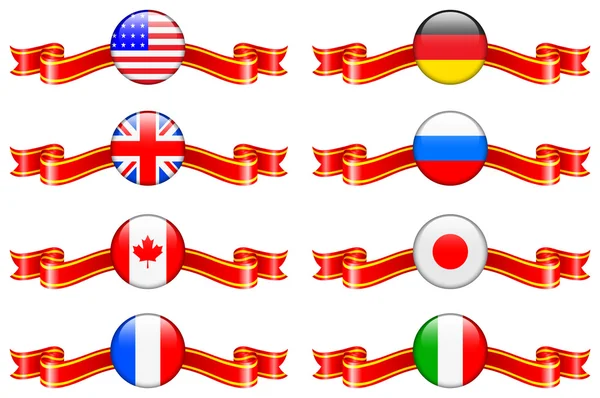 Colección de botones de bandera de Internet — Vector de stock