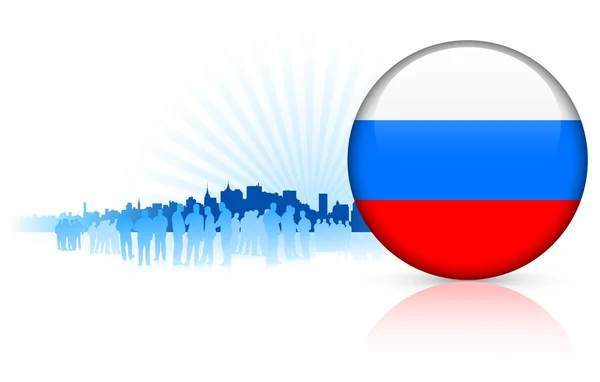 Botón de Internet de Rusia con fondo Skyline — Archivo Imágenes Vectoriales