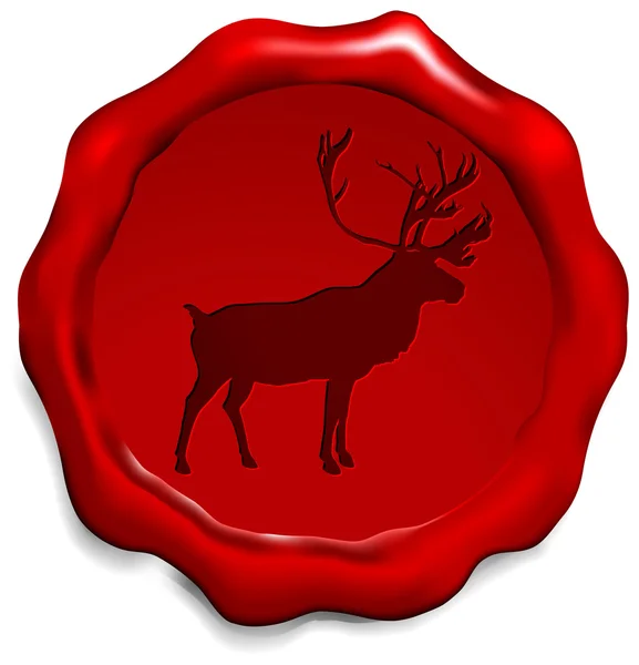 Icono de ciervo en sello de cera — Archivo Imágenes Vectoriales