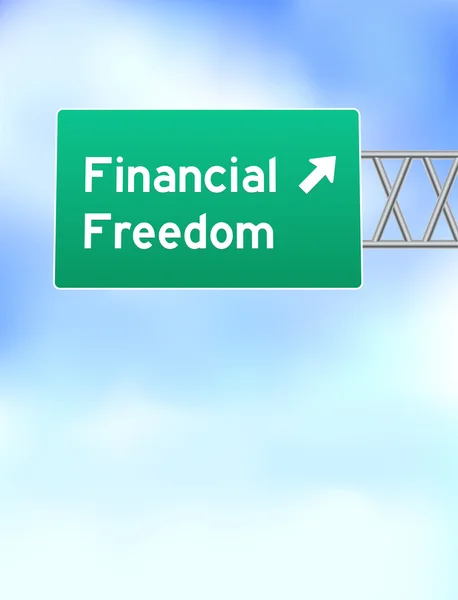 Financiële vrijheid snelweg teken — Stockvector