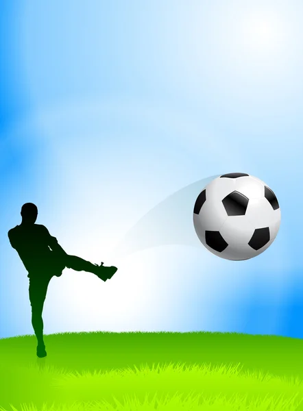 Футболіст на фоні дня — стоковий вектор