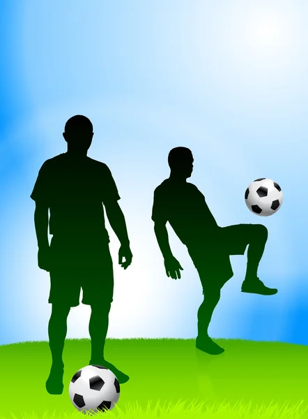 Fußballer im Hintergrund — Stockvektor