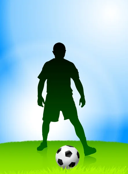 Футболист на дневном фоне — стоковый вектор