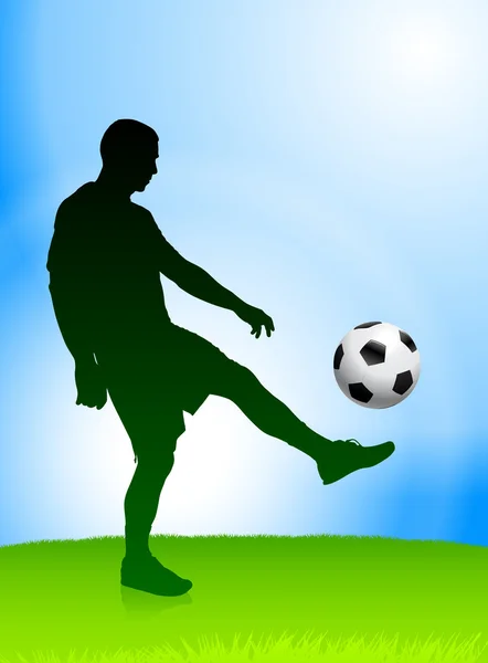 Joueur de football sur fond de jour — Image vectorielle