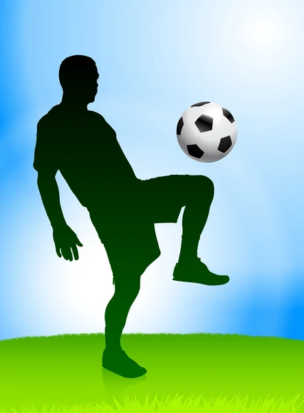 Jugador de fútbol en fondo diurno — Vector de stock