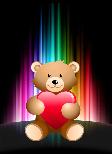 Плюшевий ведмедик на фоні абстрактних спектру — стоковий вектор