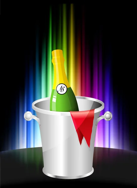 Шампанське на фоні абстрактного спектру — стоковий вектор
