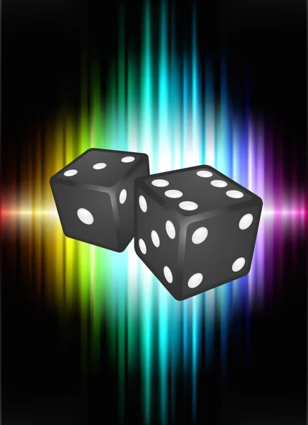 Dice on Abstract Spectrum Background — Stock Vector