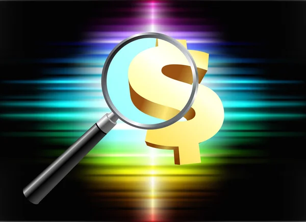 Símbolo del dinero en el fondo del espectro abstracto — Stockvector