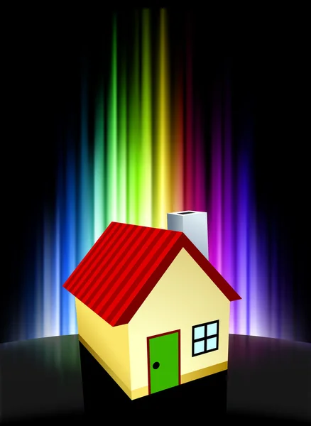 Dům na abstraktní spektra pozadí — Stockový vektor