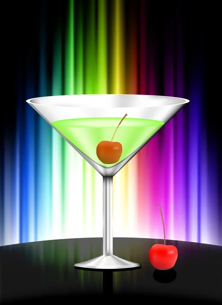 Martini on Abstract Spectrum Background — Stock Vector
