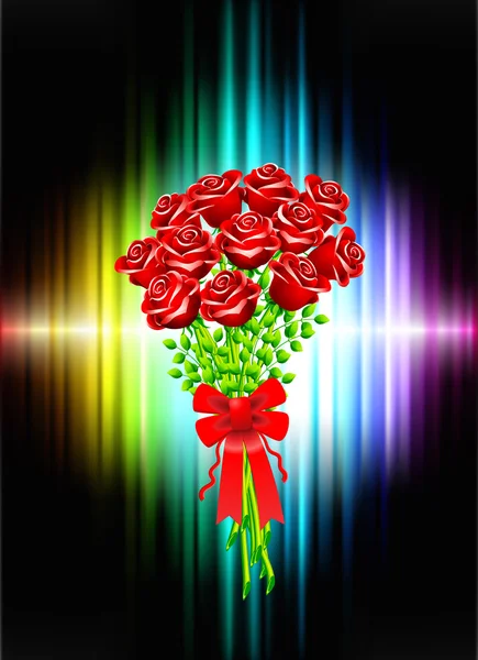 Roses sur fond de cadre abstrait — Image vectorielle