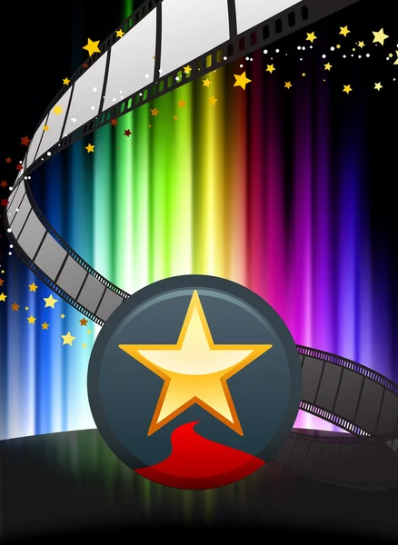 抽象的なスペクトルの背景に星のボタン — ストックベクタ