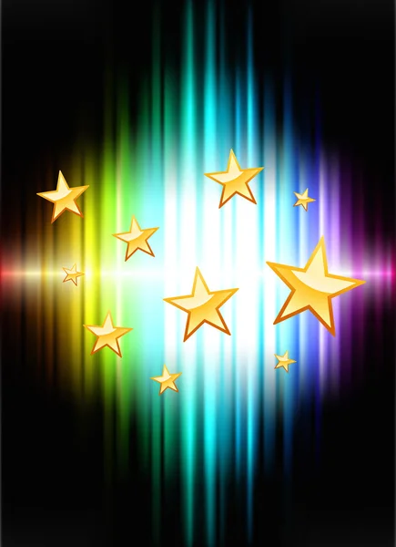 Stars on Abstract Spectrum Background — Stock Vector