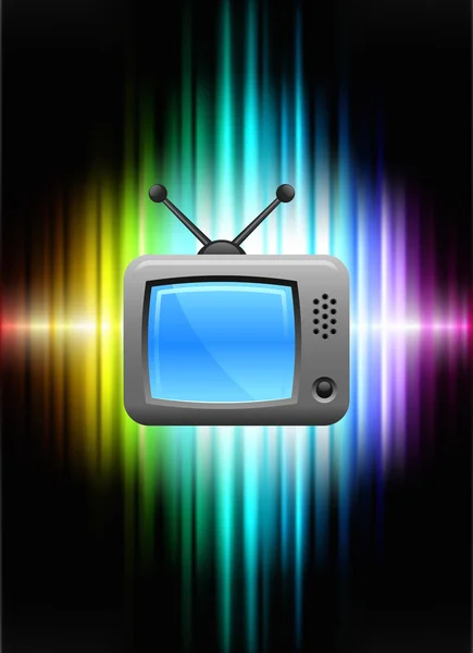 Television on Abstract Spectrum Background — Stock Vector