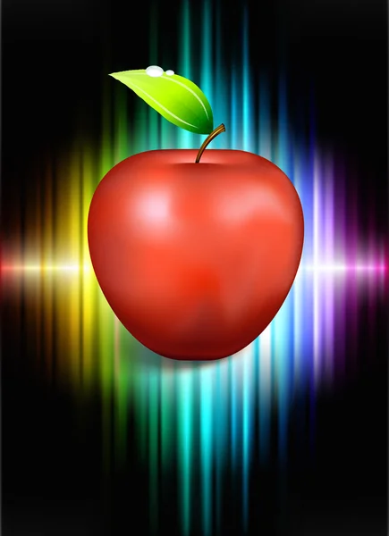 Jabłko na spektrum streszczenie tło — Wektor stockowy
