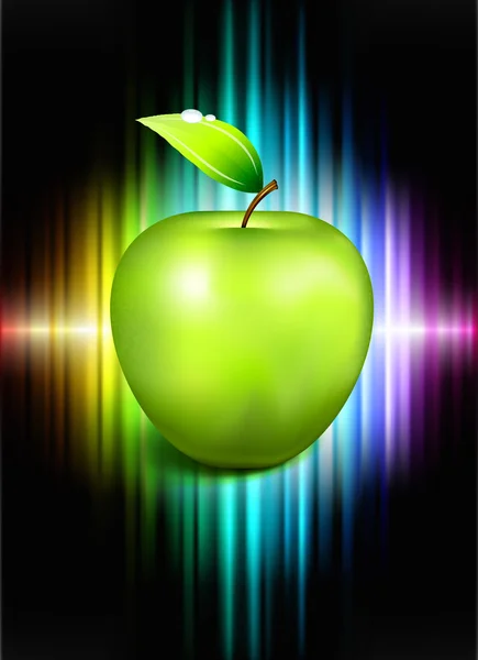 stock vector Apple on Abstract Spectrum Background