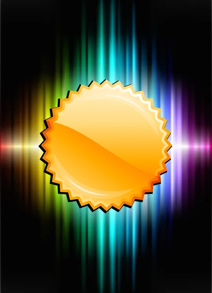 Gold Medal Icon Button on Abstract Spectrum Background — Stock Vector