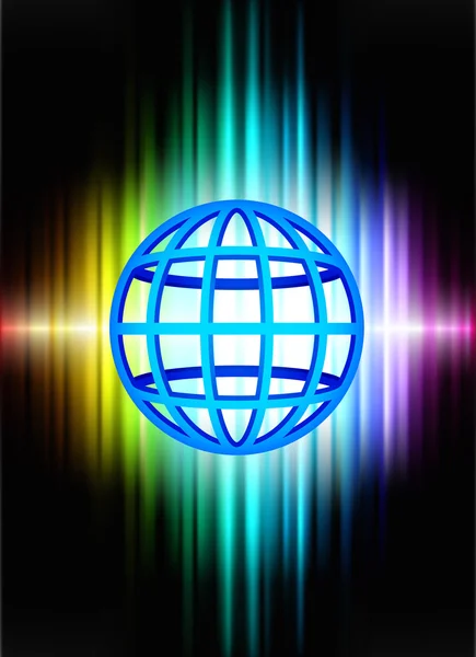 Globe sur le spectre abstrait Contexte — Image vectorielle