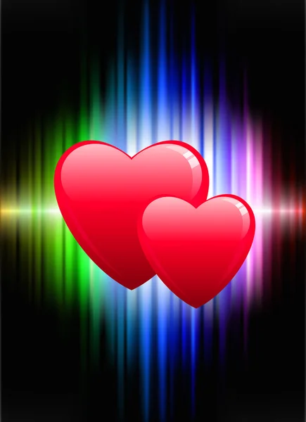 Серця на фоні абстрактних спектру — стоковий вектор