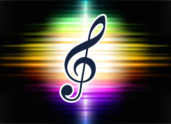 Musical Note on Abstract Spectrum Background — Stock Vector