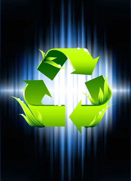 Σύμβολο ανακύκλωσης σε αφηρημένη φάσμα φόντο — Διανυσματικό Αρχείο