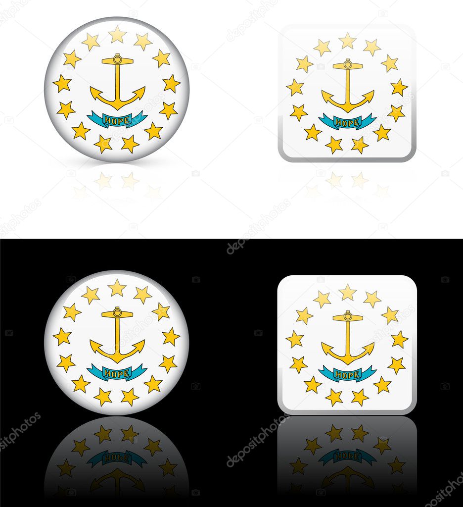 Rhode Island Flag Icon on Internet Button