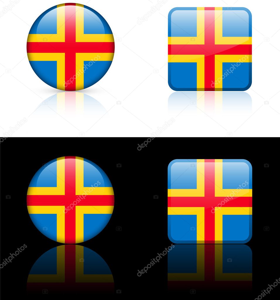 Aland Islands Flag Buttons On White And Black Background Original Vector Illustration Ai8 Compatible Premium Vector In Adobe Illustrator Ai Ai Format Encapsulated Postscript Eps Eps Format