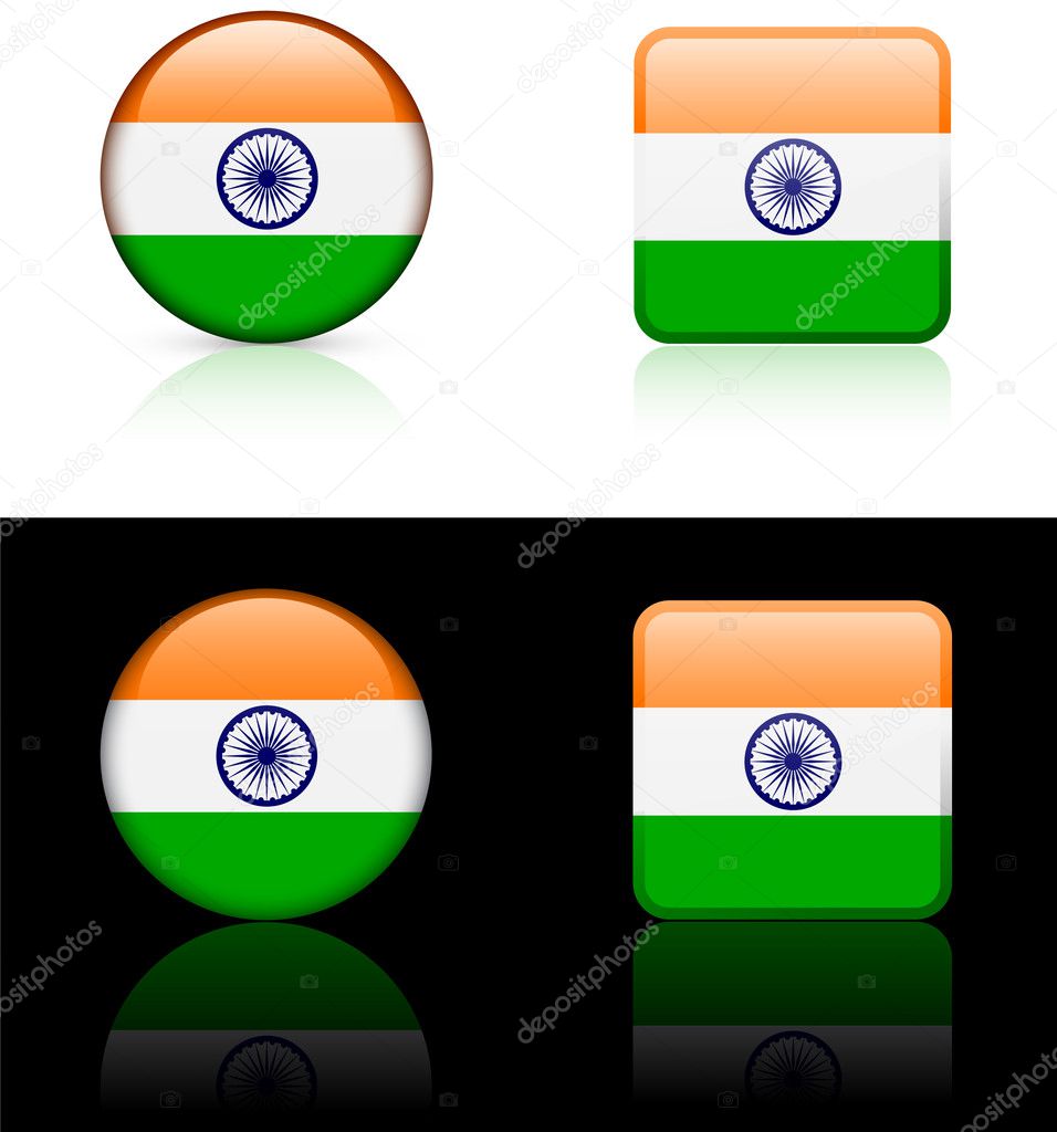 India Flag Buttons on White and Black Background Stock Vector Image by  ©iconspro #6507136