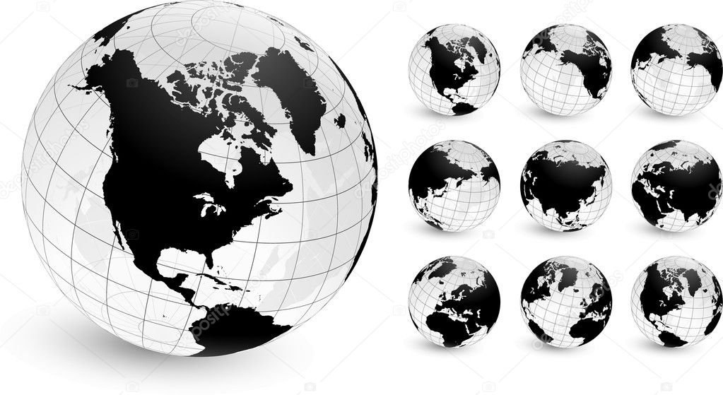 globes Original Vector Illustration