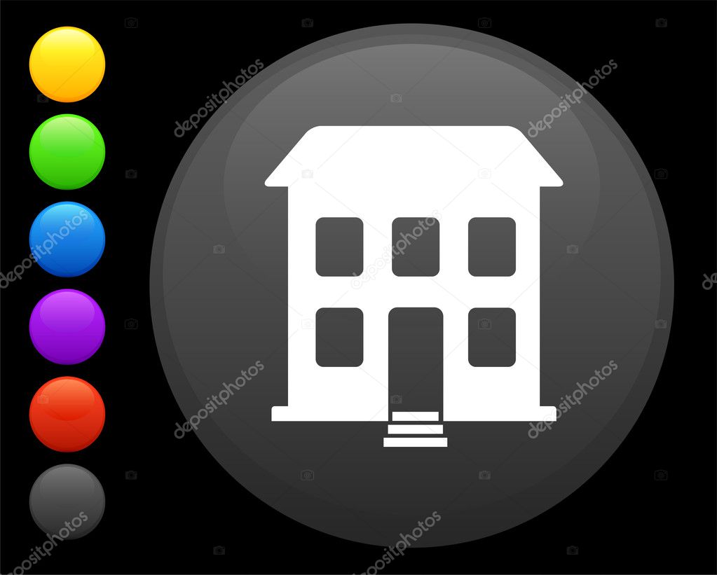 house icon on round internet button