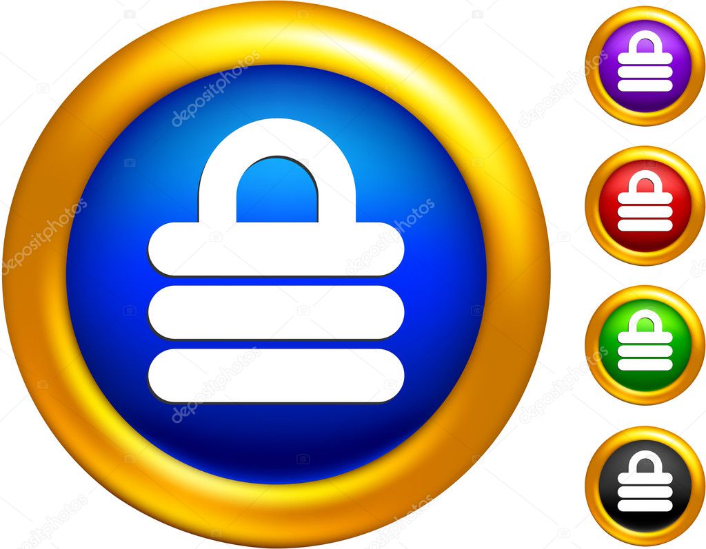 security lock icon on buttons with golden borders