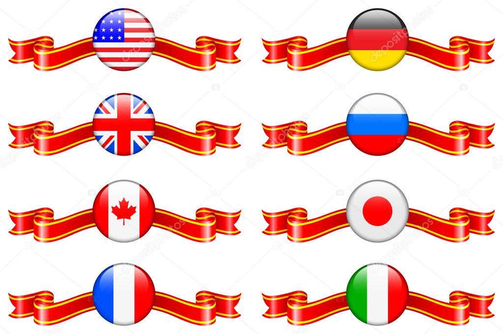Internet Flag Buttons Collection