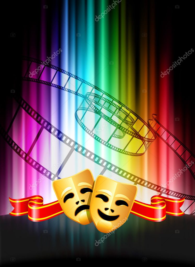 Comedy and Tragedy Masks on Abstract Spectrum Background Stock Vector Image  by ©iconspro #6509899