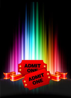 Admission Tickets on Abstract Spectrum Background clipart