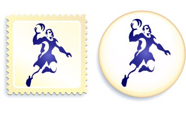 Dodgeball Stamp and Button clipart